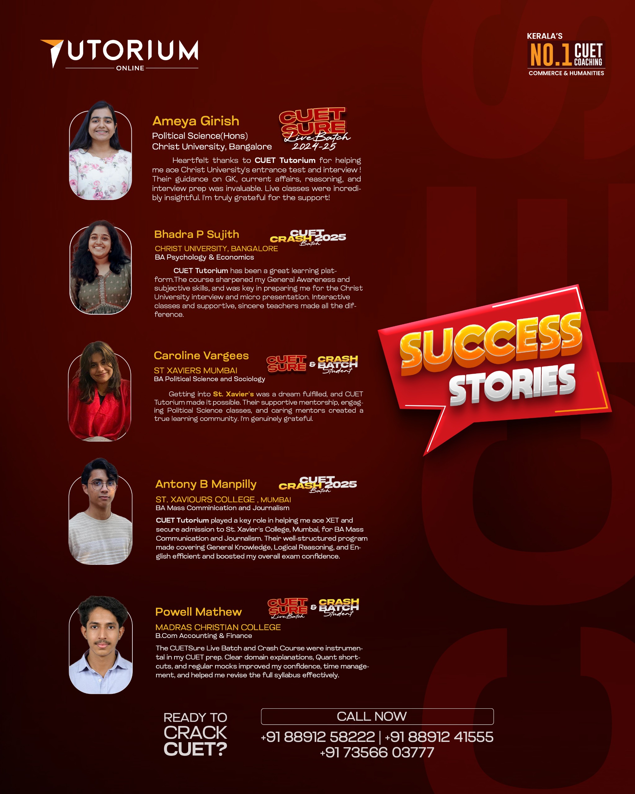 CUET success stories