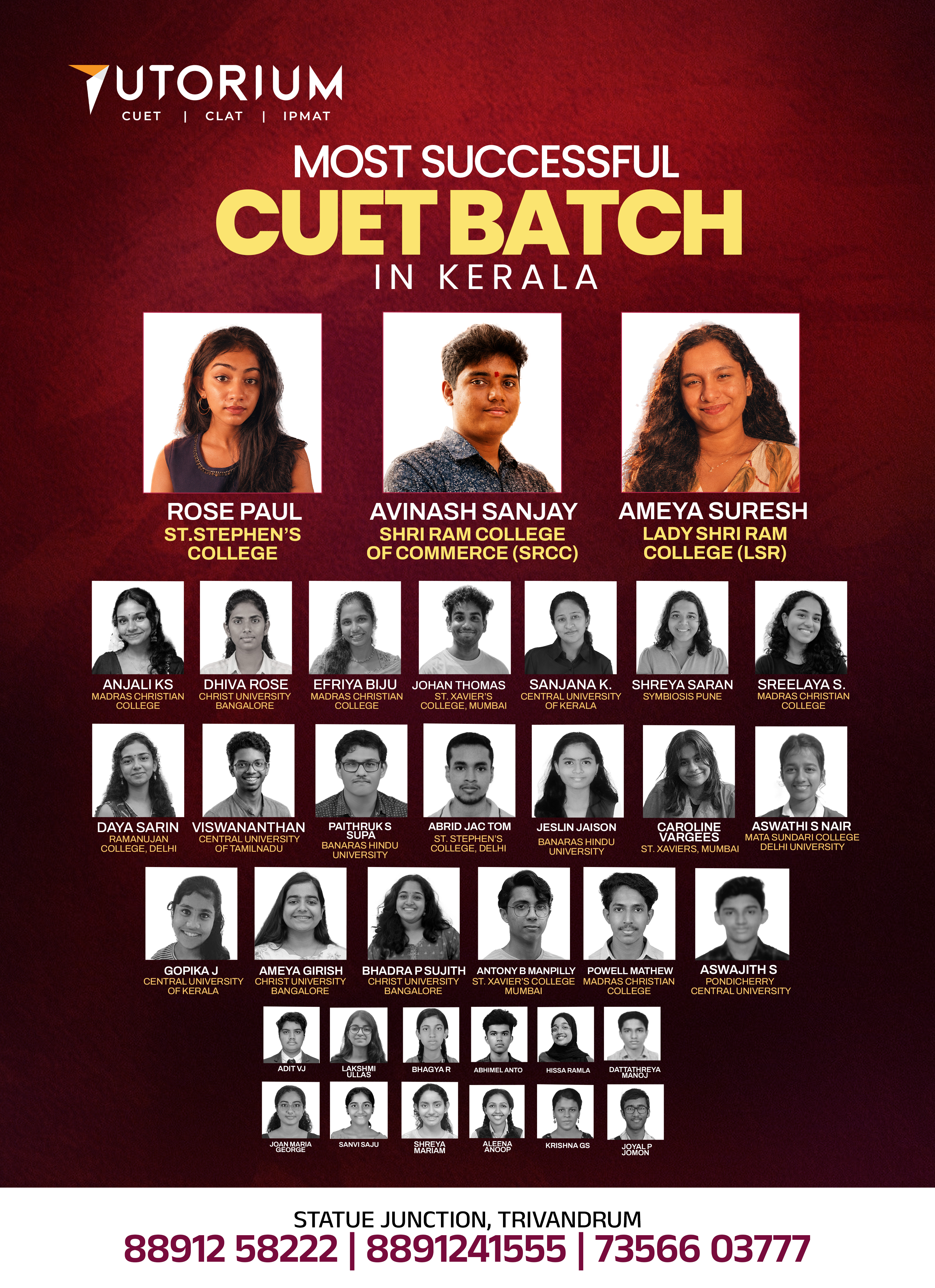 Tutorium's successful CUET batch in Kerala